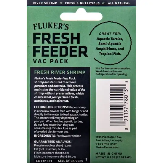 Flukers Fresh Feeder Vac Pack Aquatic Shrimp for Reptiles Photo 2