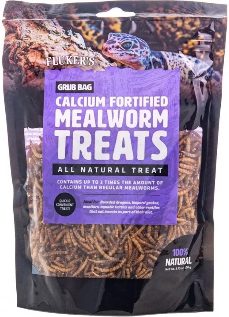 Flukers Grub Bag Calcium Fortified Mealworm Treats for Reptiles Photo 1