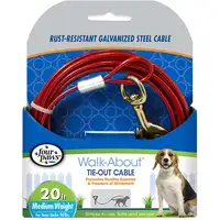 Photo of Four Paws Dog Tie Out Cable - Medium Weight - Red