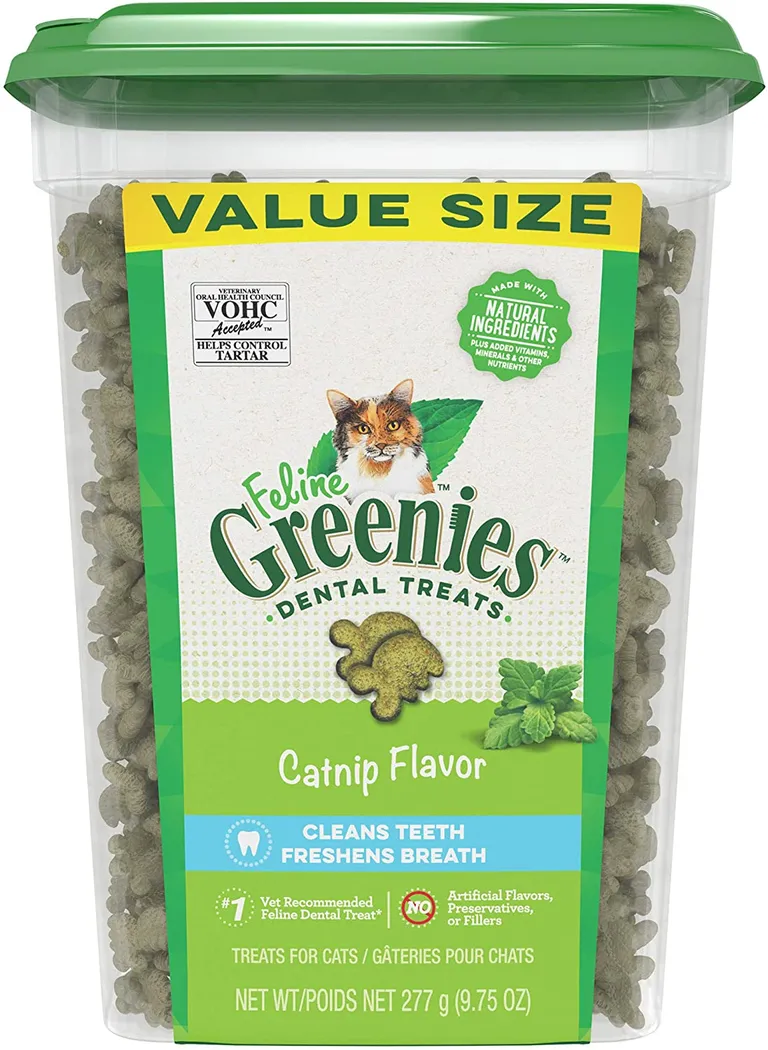 Greenies Feline Natural Dental Treats Catnip Flavor Photo 1