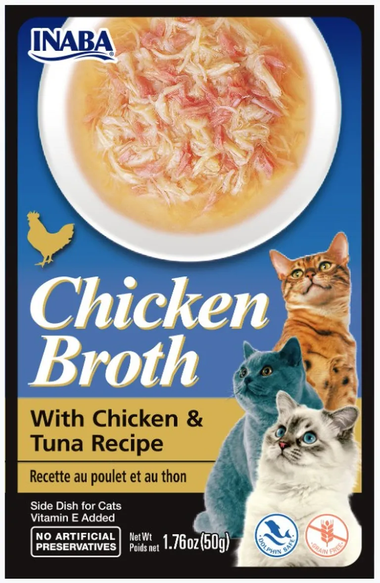 Inaba Chicken Broth with Chicken and Tuna Recipe Side Dish for Cats Photo 1