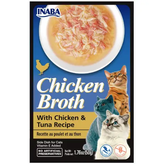 Inaba Chicken Broth with Chicken and Tuna Recipe Side Dish for Cats Photo 1