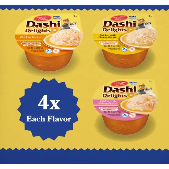 Inaba Dashi Delight Chicken Flavored Variety Pack Bits in Broth Cat Food Topping Photo 3