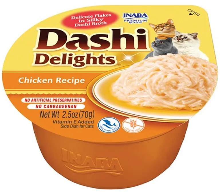 Inaba Dashi Delights Chicken Flavored Bits in Broth Cat Food Topping Photo 1