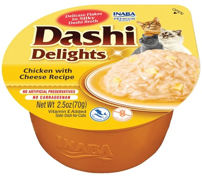 Inaba Dashi Delights Chicken with Cheese Flavored Bits in Broth Cat Food Topping Photo 4