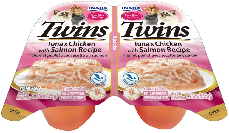 Inaba Twins Tuna and Chicken with Salmon Recipe Side Dish for Cats Photo 1