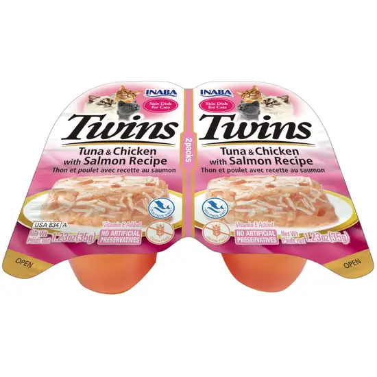 Inaba Twins Tuna and Chicken with Salmon Recipe Side Dish for Cats Photo 1