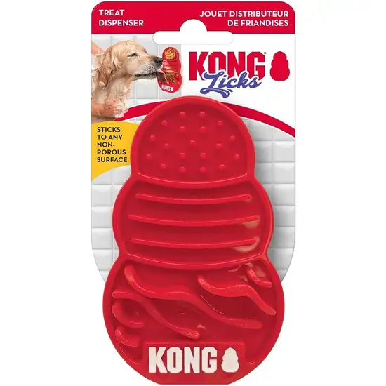 KONG Licks Dog Toy Treat Dispenser Sticks to Any Non-Porous Surface Photo 1