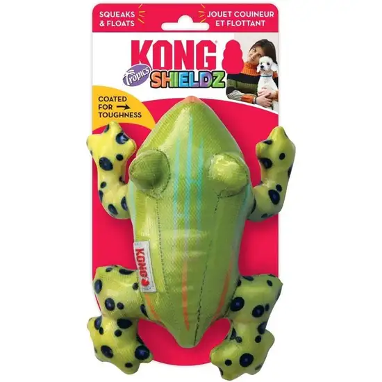 KONG Shieldz Tropics Frog Dog Toy Medium Photo 1