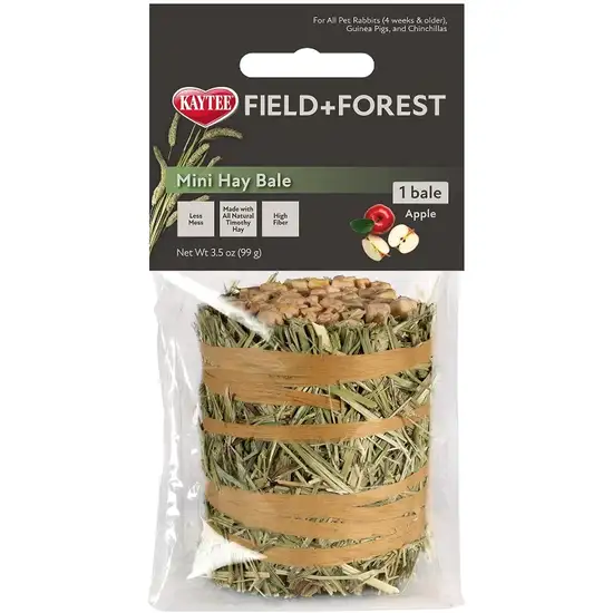 Kaytee Field and Forest Mini Hay Bale Apple Photo 1