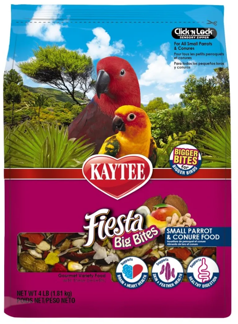 Kaytee Fiesta Small Parrot & Conure Gourmet Big Bites Diet Photo 1