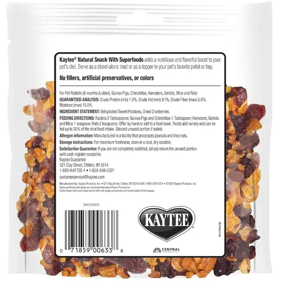 Kaytee Natural Snack with Superfoods Cranberry and Sweet Potato Photo 2