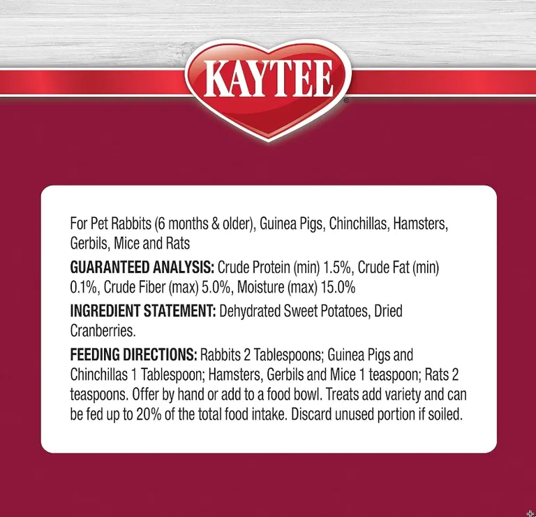 Kaytee Natural Snack with Superfoods Cranberry and Sweet Potato Photo 3