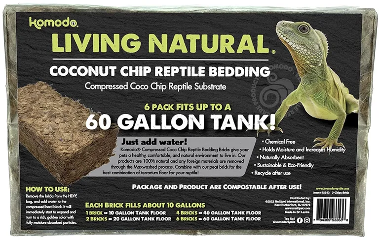 Komodo Living Natural Coconut Chip Reptile Bedding Brick Photo 1