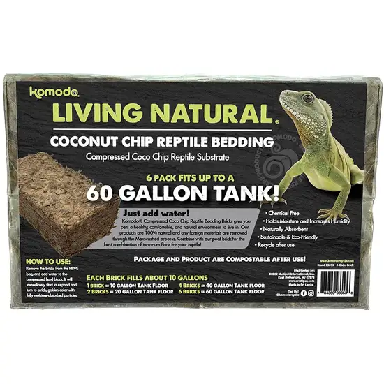 Komodo Living Natural Coconut Chip Reptile Bedding Brick Photo 1