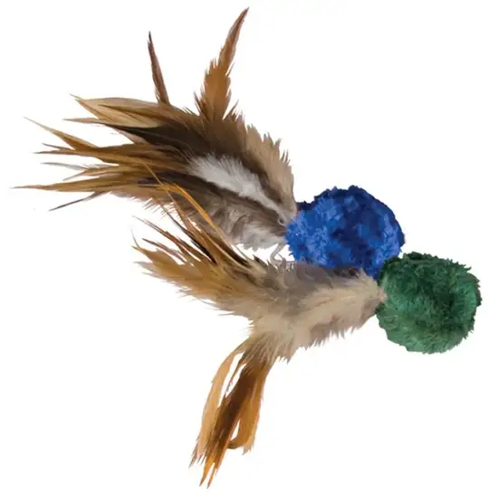 Kong Crinkle Ball with Feathers Cat Toy Photo 2