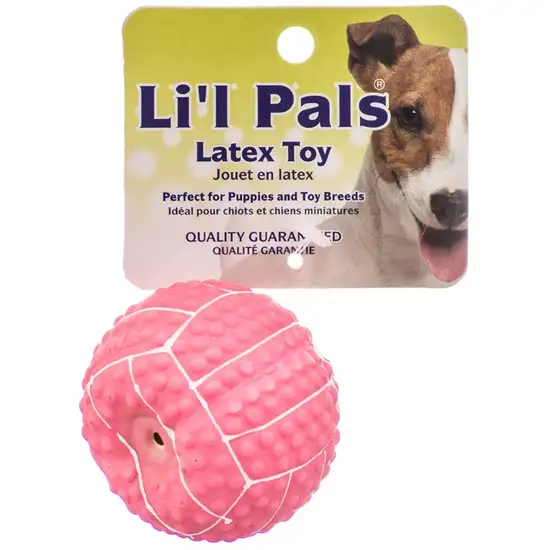 Lil Pals Latex Mini Volleyball for Dogs - Pink Photo 1