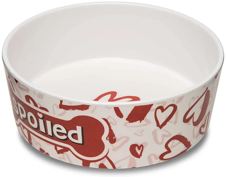 Loving Pets Dolce Moderno Bowl Spoiled Red Heart Design Photo 1