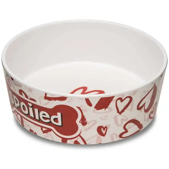 Loving Pets Dolce Moderno Bowl Spoiled Red Heart Design Photo 1