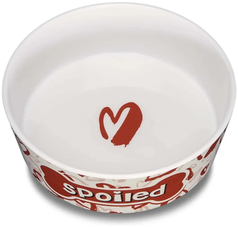 Loving Pets Dolce Moderno Bowl Spoiled Red Heart Design Photo 2