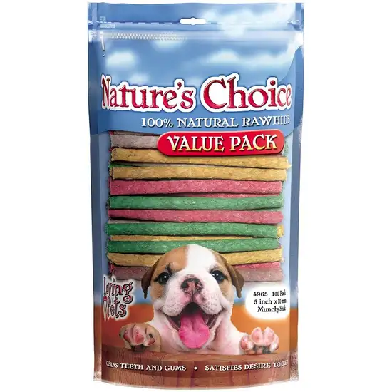 Loving Pets Nature's Choice Rawhide Munchy Stick Value Pack Photo 1