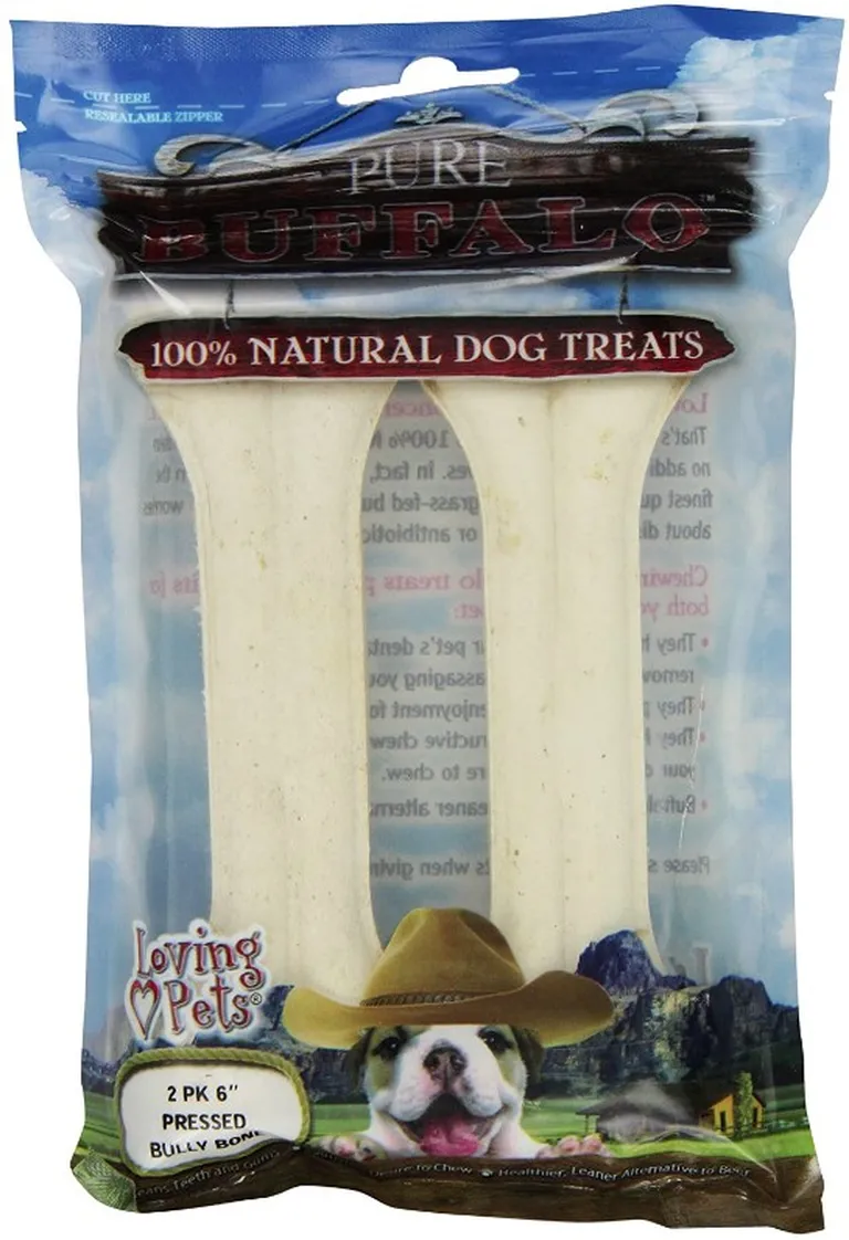 Loving Pets Pure Buffalo Dog Treats - Pressed Bully Bone Photo 1