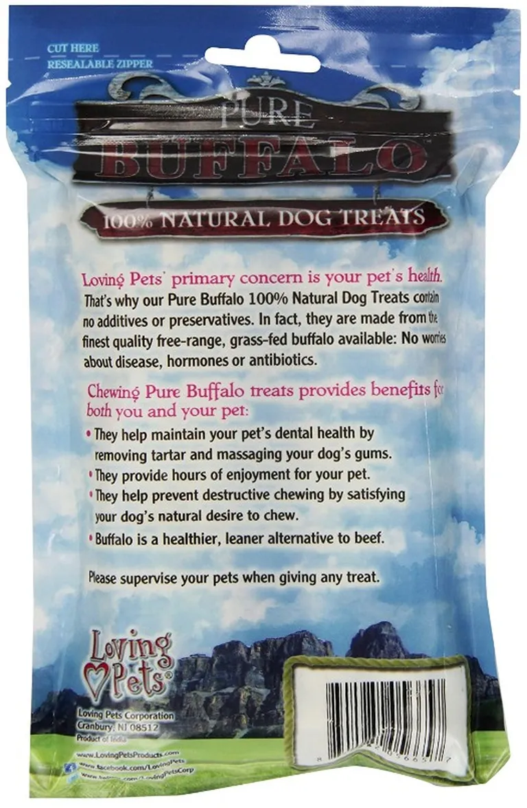 Loving Pets Pure Buffalo Dog Treats - Pressed Bully Bone Photo 2