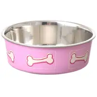 Photo of Loving Pets Stainless Steel & Coastal Pink Bella Bowl with Rubber Base