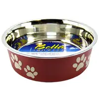 Photo of Loving Pets Stainless Steel & Merlot Dish with Rubber Base