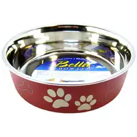 Photo of Loving Pets Stainless Steel & Merlot Dish with Rubber Base
