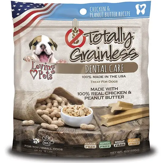 Loving Pets Totally Grainless Dental Care Chews - Chicken & Peanut Butter Photo 1