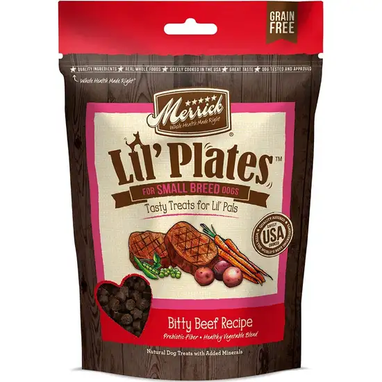 Merrick Lil' Plates Small Breed Treats Bitty Beef Recipe Photo 1