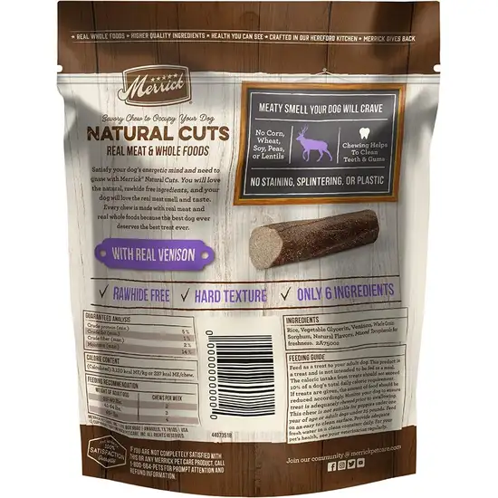 Merrick Natural Cut Venison Chew Treats Medium Photo 2