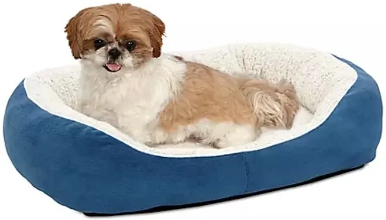 MidWest Quiet Time Boutique Cuddle Bed for Dogs Blue Photo 1