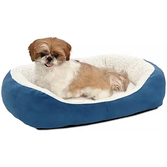 MidWest Quiet Time Boutique Cuddle Bed for Dogs Blue Photo 1