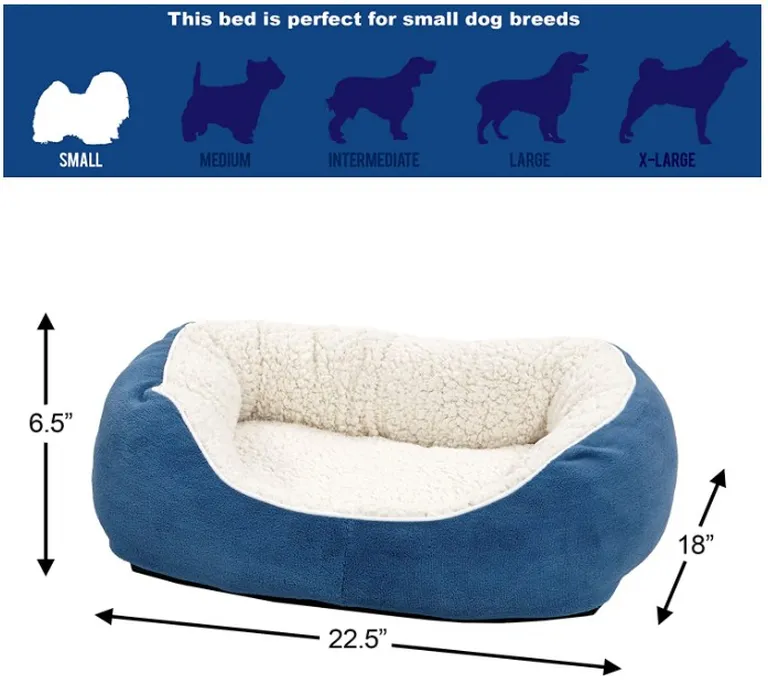 MidWest Quiet Time Boutique Cuddle Bed for Dogs Blue Photo 3