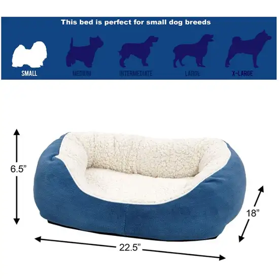 MidWest Quiet Time Boutique Cuddle Bed for Dogs Blue Photo 3