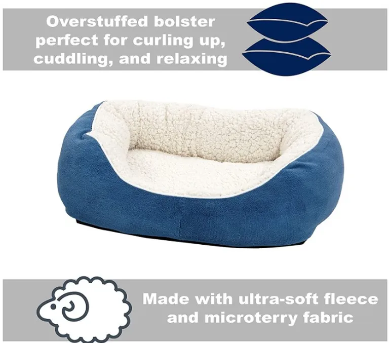 MidWest Quiet Time Boutique Cuddle Bed for Dogs Blue Photo 2