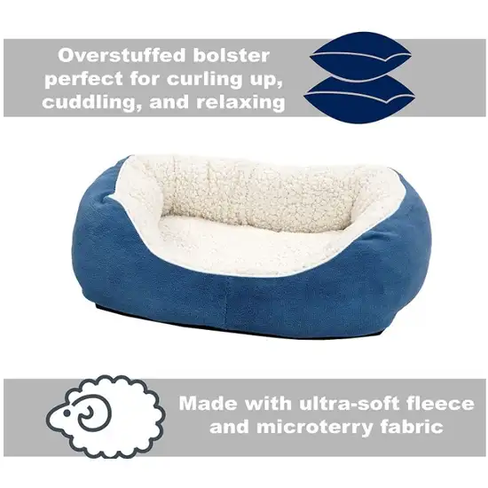 MidWest Quiet Time Boutique Cuddle Bed for Dogs Blue Photo 2