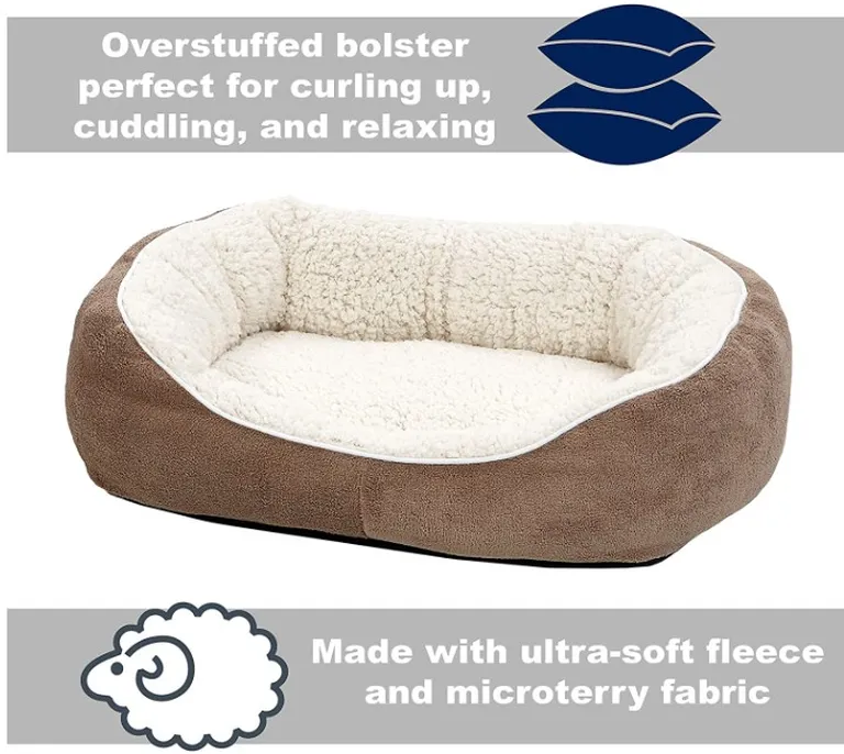 MidWest Quiet Time Boutique Cuddle Bed for Dogs Taupe Photo 2