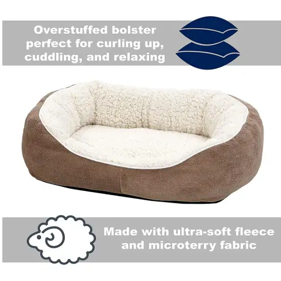 MidWest Quiet Time Boutique Cuddle Bed for Dogs Taupe Photo 2