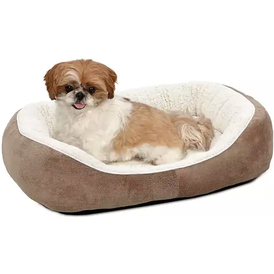 MidWest Quiet Time Boutique Cuddle Bed for Dogs Taupe Photo 1