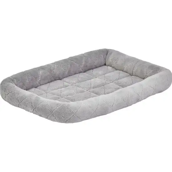 MidWest Quiet Time Deluxe Diamond Stitch Pet Bed Gray for Dogs Photo 1