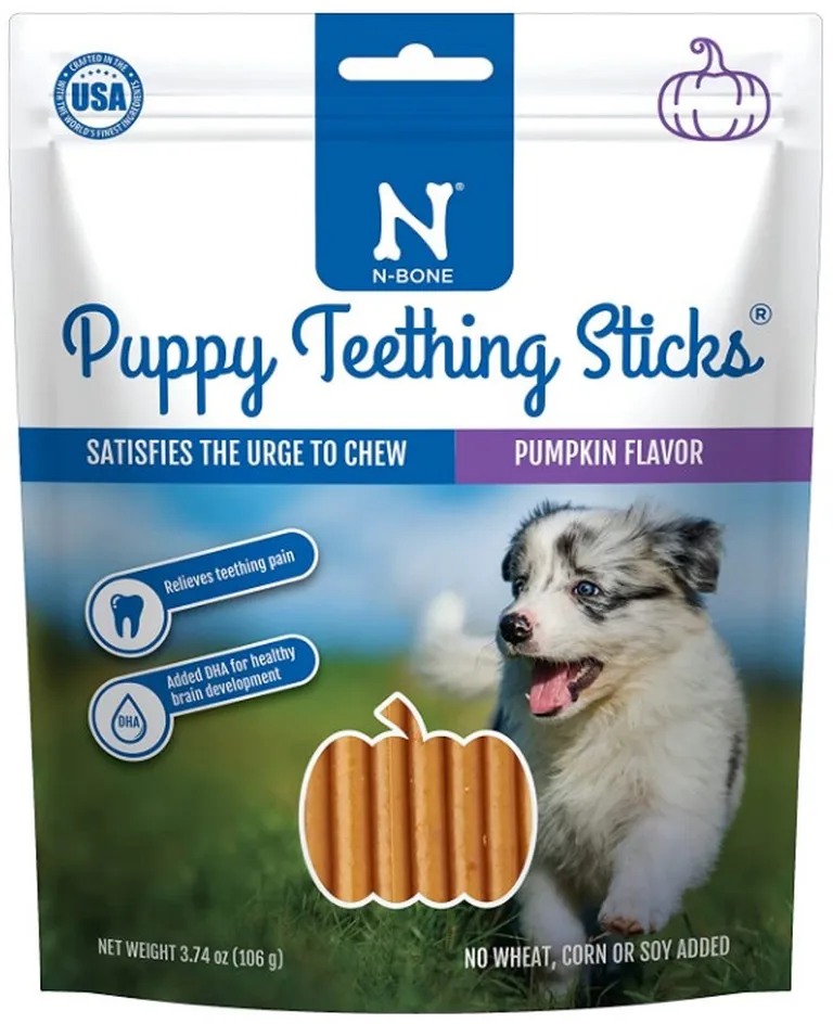 N-Bone Puppy Teething Sticks Pumpkin Flavor Photo 1