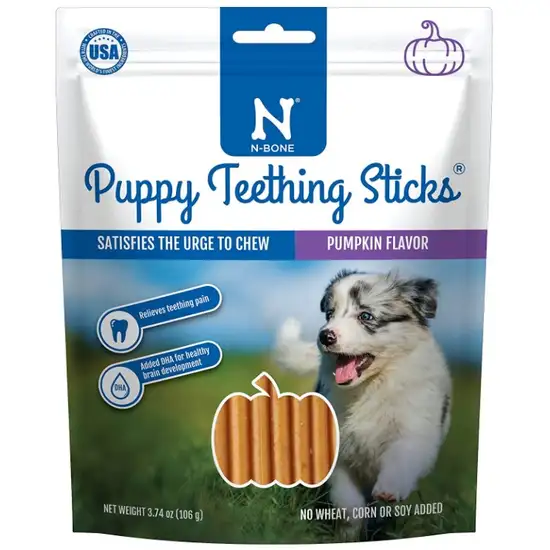 N-Bone Puppy Teething Sticks Pumpkin Flavor Photo 1