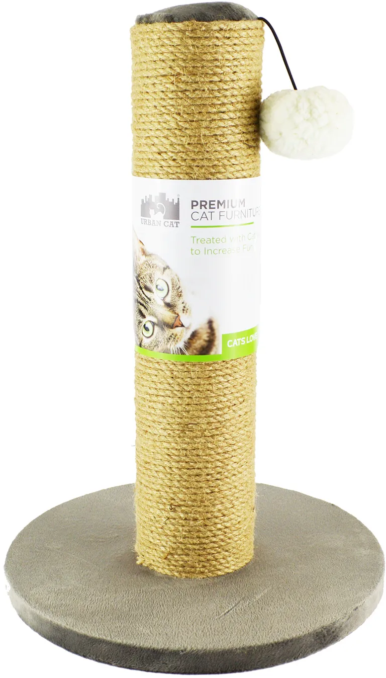 North American Plush Cat Post with Jute Grey Photo 1