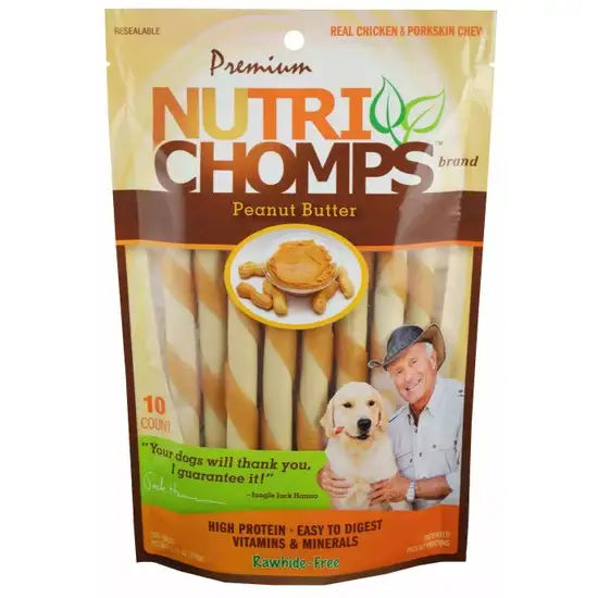 Nutri Chomps Mini Twist Dog Treat Peanut Butter Flavor Photo 1