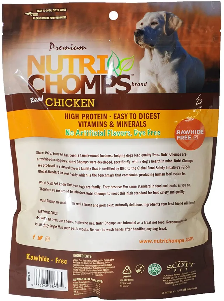 Nutri Chomps Pig Ear Shaped Dog Treat Chicken Flavor Photo 2