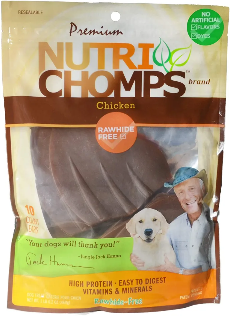 Nutri Chomps Pig Ear Shaped Dog Treat Chicken Flavor Photo 1