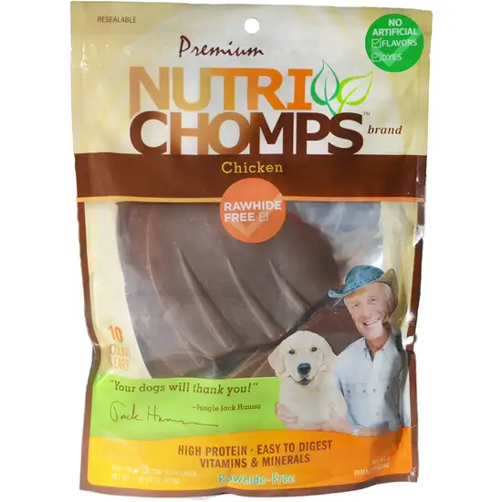 Nutri Chomps Pig Ear Shaped Dog Treat Chicken Flavor Photo 1